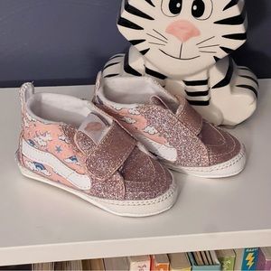 Vans Crib Glitter Pink Rainbow Shoes
